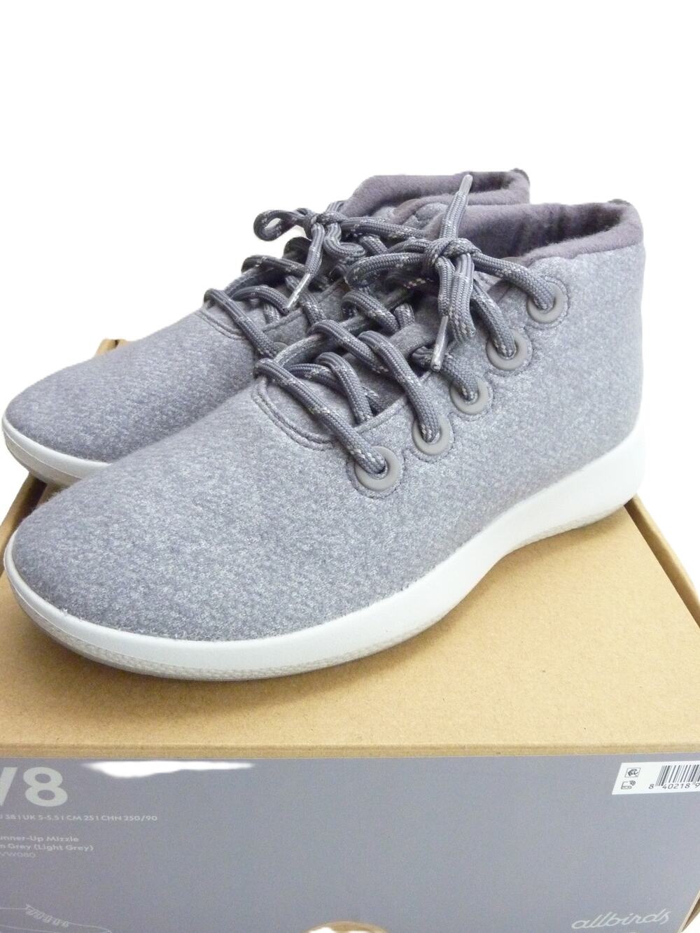 Allbirds Womens Wool Runner Up Mizzle Sneakers Size 8 Medium Grey High Top NWT